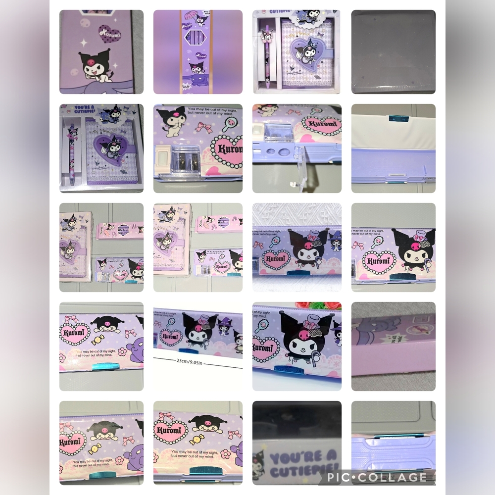 Sanrio Kuromi Bundle Of 3 Stationary Set, Pencils, Pencil/Pen 2 Way Case ALL NEW - Picture 9 of 16